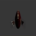 Red Skeleton Fish Artistic Sculpture with Wing Like Fins and Detailed Structure