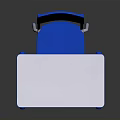 Kids Study Desk And Chair With White Tabletop And Blue Seat