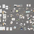 Creative Wall Display With Photos Papers Star Clips And Strings