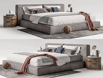 Modern Double Bed 3d model