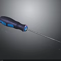 Blue Black Screwdriver With Slip Resistant Handle And Silver Metal Shaft