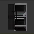 Open Door Computer Server Rack With Internal Equipment And Data Storage Components