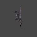 Game And Movie Character Dragon With Large Wings And Dark Scales