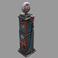 Vintage Texaco Gas Pump With Blue Red Body And Parking Sign Details