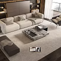Modern sofa coffee table combination 3d model