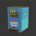Blue Frozen Treat Machine With Dispensers Front Pedal And Frozen Treats Label