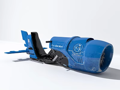 Blue Aircraft Engine Disassembled Showing Exposed Mechanical Parts And Structure 3d model