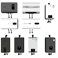 Various Water Heater Models With Different Designs And Colors On 3d model