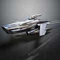 Futuristic Silver Spacecraft Design Featuring Sleek Aerodynamic Structure For Cosmic Exploration 3d model