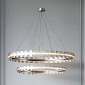 Modern Suspended Chandeliers With Circular Loop Design And Metallic Finish For Interior