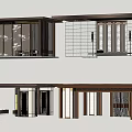 New Chinese style pavilion promenade combination 3d model