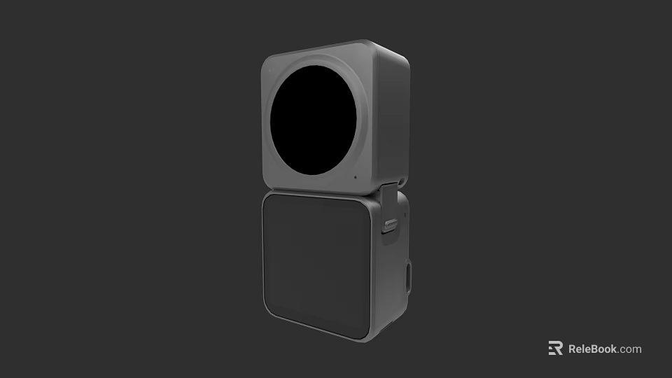 Square Digital Device With Circular Lens And Stacked Design For Mobile Tech 3d model 