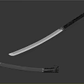 Traditional Japanese Samurai Sword With Silver Blade Black Handle And Decorative Scabbard