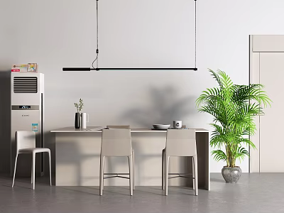 Bar counter floor air conditioner ceiling door chandelier bar chair 3d model