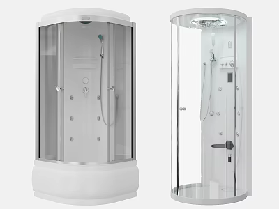 Modern Shower Sauna Enclosure Design With Glass Door Multiple Jets And Control Panel 3d model