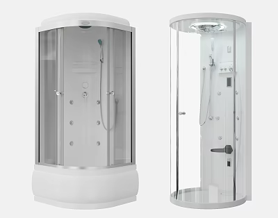 Modern Shower Sauna Enclosure Design With Glass Door Multiple Jets And Control Panel 3d model