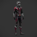 Game and Movie Character in Red Black Silver Armor Costume with Helmet 3D Design