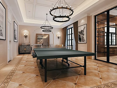 American recreation room fitness recreation room 3d model