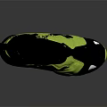 Stylish Sporty Sneakers Black Bright Yellow With Unique Design Reflective Elements Tread Pattern Sole