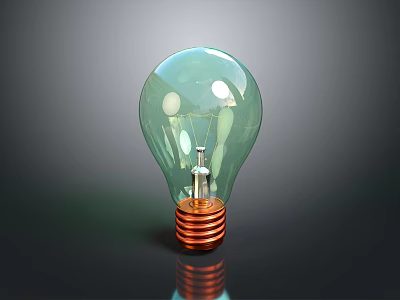 Modern Green Lighting Combination With Copper Base And Simple Glass Design 3d model