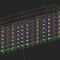 Modern Multi Storey Residential Building With Light Colored Facade Balconies And Regular Windows 3d model