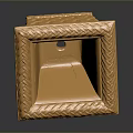 Golden Carved Square Container with Woven Texture Ornate Edges and Shiny Metallic Finish