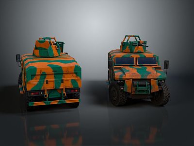 Bulletproof Car Armed Car Armed Bulletproof Car Military Jeep 3d model