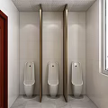 Modern Public Restroom Interior Design With Urinals Stalls And Tiled Walls
