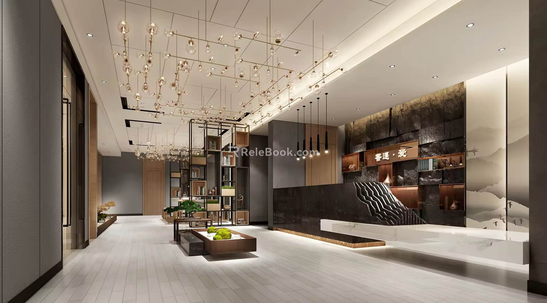 Modern Hall Hotel Lobby Reception Lobby 3d model
