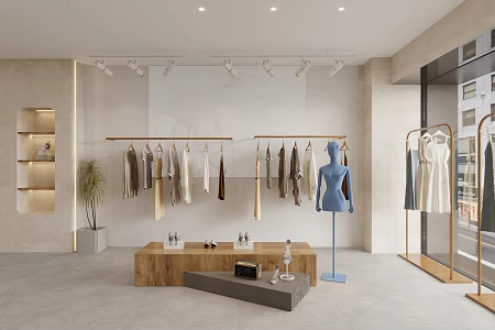 Modern Clothing Store Women's Clothing Store Clothing Luggage Store Clothing Model Display Cabinet 3d model