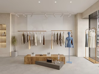 Modern Clothing Store Women's Clothing Store Clothing Luggage Store Clothing Model Display Cabinet 3d model