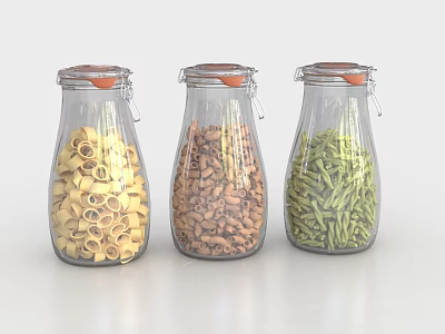 Modern Glass Jar Kitchen Storage Bottle Glass Bottle Storage Bottle 3d model