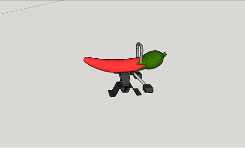 Modern rocking horse chili 3d model