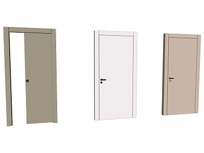 Modern swing door single door positive door 3d model Modern swing door single door positive door 3d model