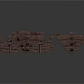 3D Rendered Brown Wooden Brackets in Various Styles on White Background