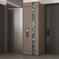 Modern Elevator Interior With Metal Door Marble Accents And Control Panel