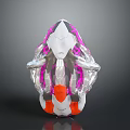 Futuristic Astronaut Helmet Design For Space Exploration With White Pink Orange Accents And Transparent Parts