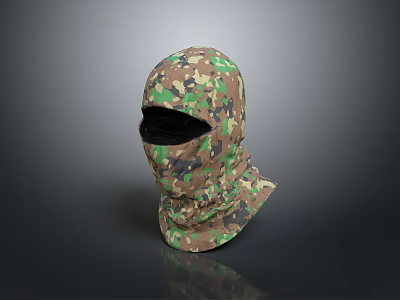 Camouflage Pattern Balaclava Headwear With Full Head And Neck Coverage Design 3d model