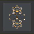 3D Modular Hexagonal Platform Structure With Connected Units And Orange Gray Design