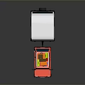 Cartoon Red Car With Luggage On Roof And White Camper Van With Blue Stripe