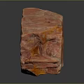 Natural Red Stone Block With Orange Veins And Textured Surface 3d model
