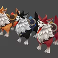 Colorful Cartoon Dog Characters With Different Colored Fur And Decorative Backpacks