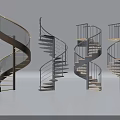 Various Designs of Spiral Staircase With Metal Railings Glass Balustrades And Wooden Steps