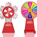 Lucky Draw Wheel Photo Check In Spot With Colorful Sections And Red Snowflake Design