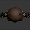 Brown Bear Doll Wearing Black Leather Jacket with Studs Brown Leather Pants and Boots