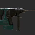 Industrial Hammer Drill By Super BRICOLO With Green Black Design And Drill Bit Handle