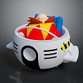 Fun Cartoon Character Riding White Vehicle With Orange Beard Red Yellow Clothes Black Stripes