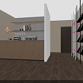Modern Clubhouse Interior With Cozy Sofa Wooden Bar Counter Hanging Lantern And Green Plant