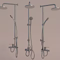 Modern Bathroom Shower Enclosure With Glass Doors Shower Head And Shelves
