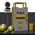 Fun Photo Experience Area With Cute Bear Theme Interactive Machine And Smiley Balls 3d model